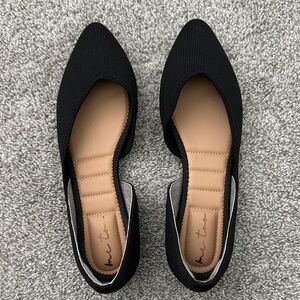 Me Too Women's Black Knit Textured Flats